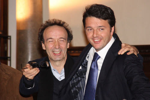Matteo Renzi con Roberto Benigni