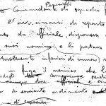 L'appunto autografo del comandante di plotone del vice brigadiere Pepiciello (sottotenente Buffa) che propone la decorazione al valore